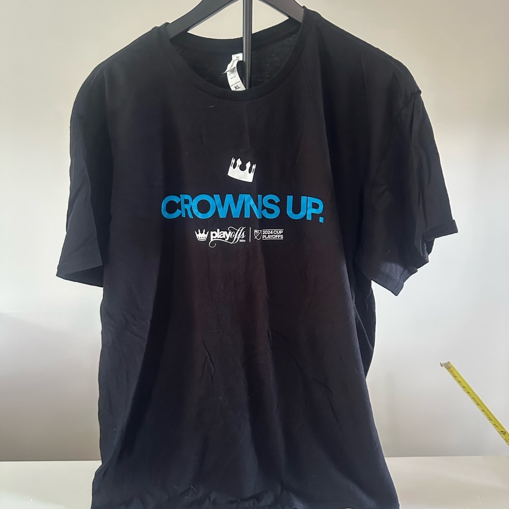 Charlotte FC 2024 Playoffs Black Graphic T-Shirt with Blue Text